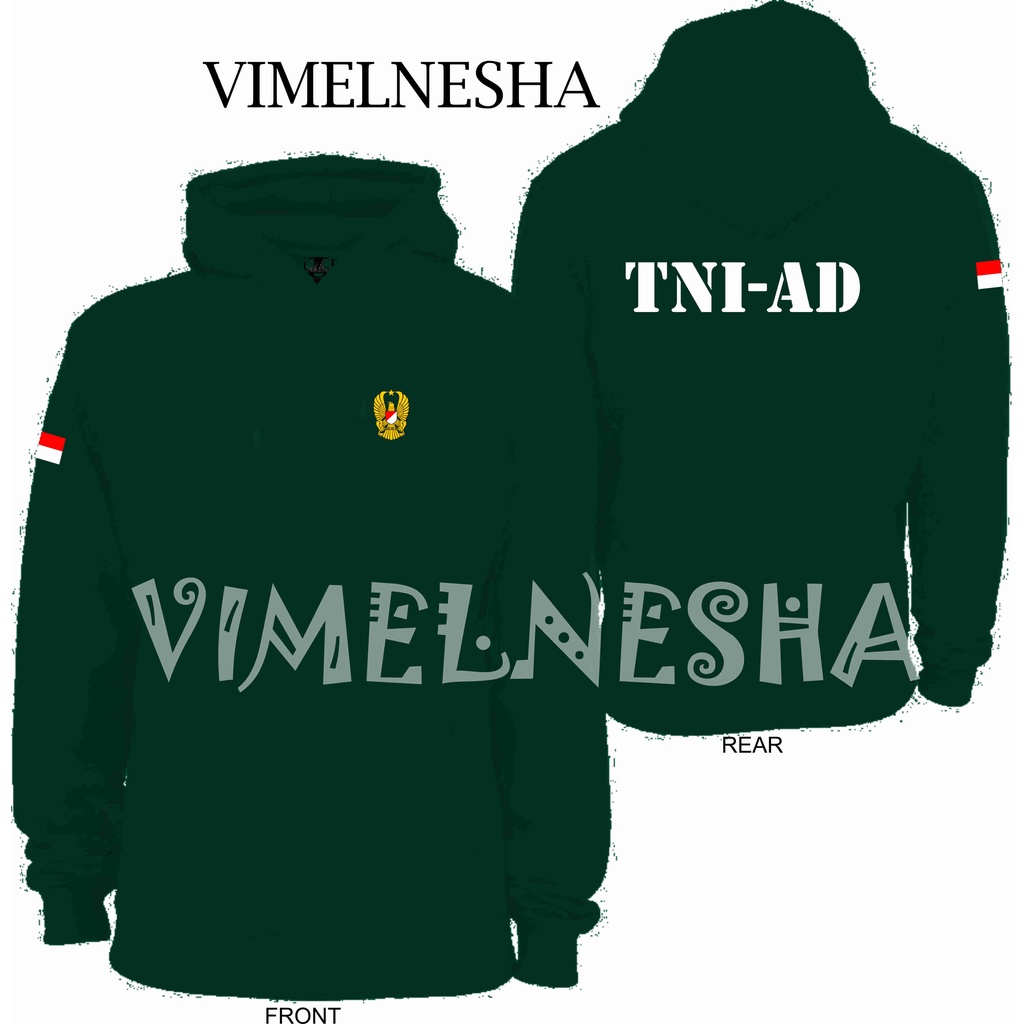 Jaket Hoodie sweater tentara angkatan darat Indonesia TNI AD komando terlaris