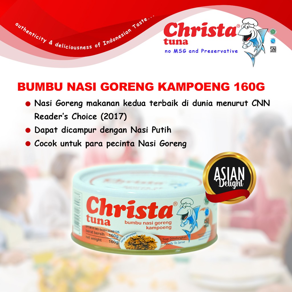 

Christa Tuna Kaleng Bumbu Nasi Goreng Kampoeng 160 g