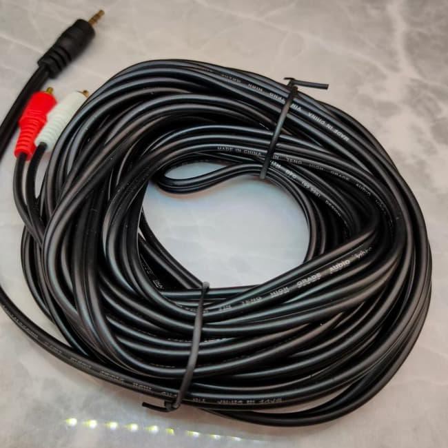 ▔ Q9A Kabel Audio Converter 3.5mm to RCA Stereo 10M Gold Plate Real Pict▔