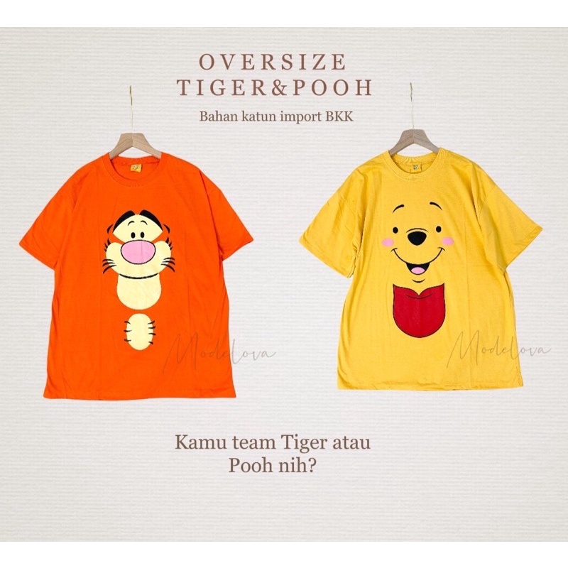 MDLV ~ Kaos Oversize Poooh Tiger Disneyy Kaos Big size