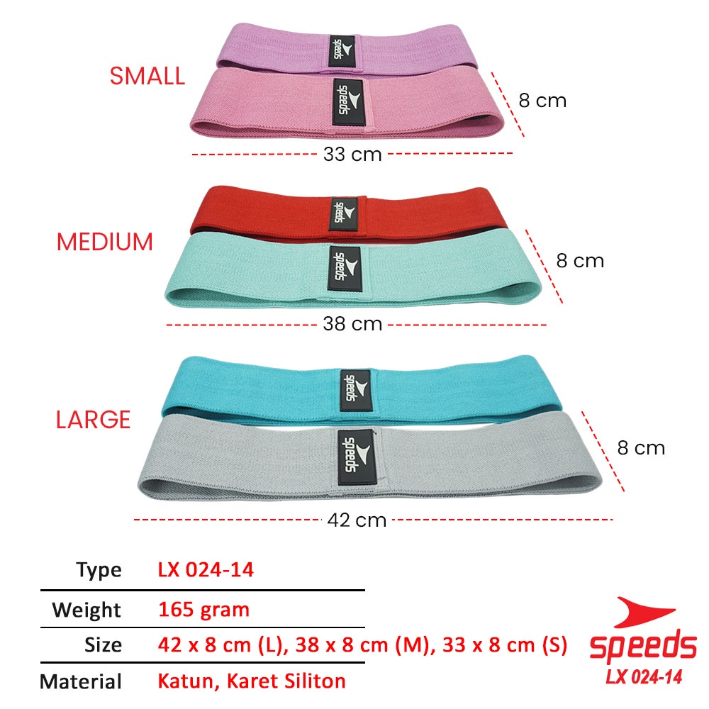 SPEEDS Hip Bands Hip Resistance Loop Bands Squat Alat Olahraga Gym Fitness Tali Yoga Elastis 024-14-8