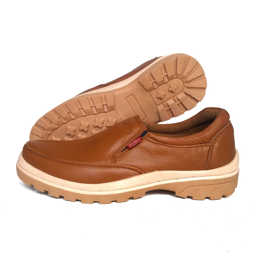 Kickers Sepatu Casual Kasual Kulit Asli Pria Bahan Kulit Asli Full 100% Slip On Kode F.72