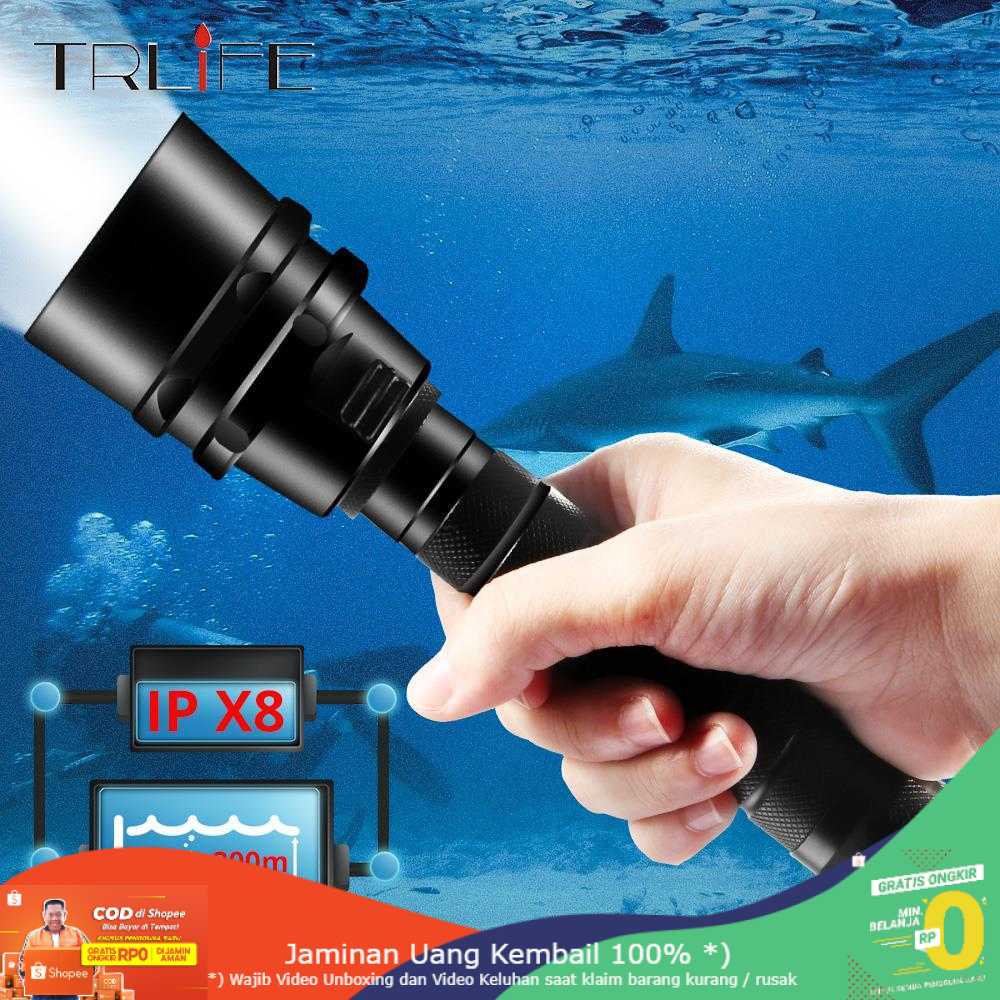 (BISA COD) RVOSTR LED Senter LED Scuba Dive Waterproof 200M T6 - TG-S151