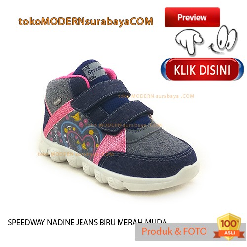 SPEEDWAY NADINE-JEANS BIRU MERAH MUDA sepatu anak casual sneaker