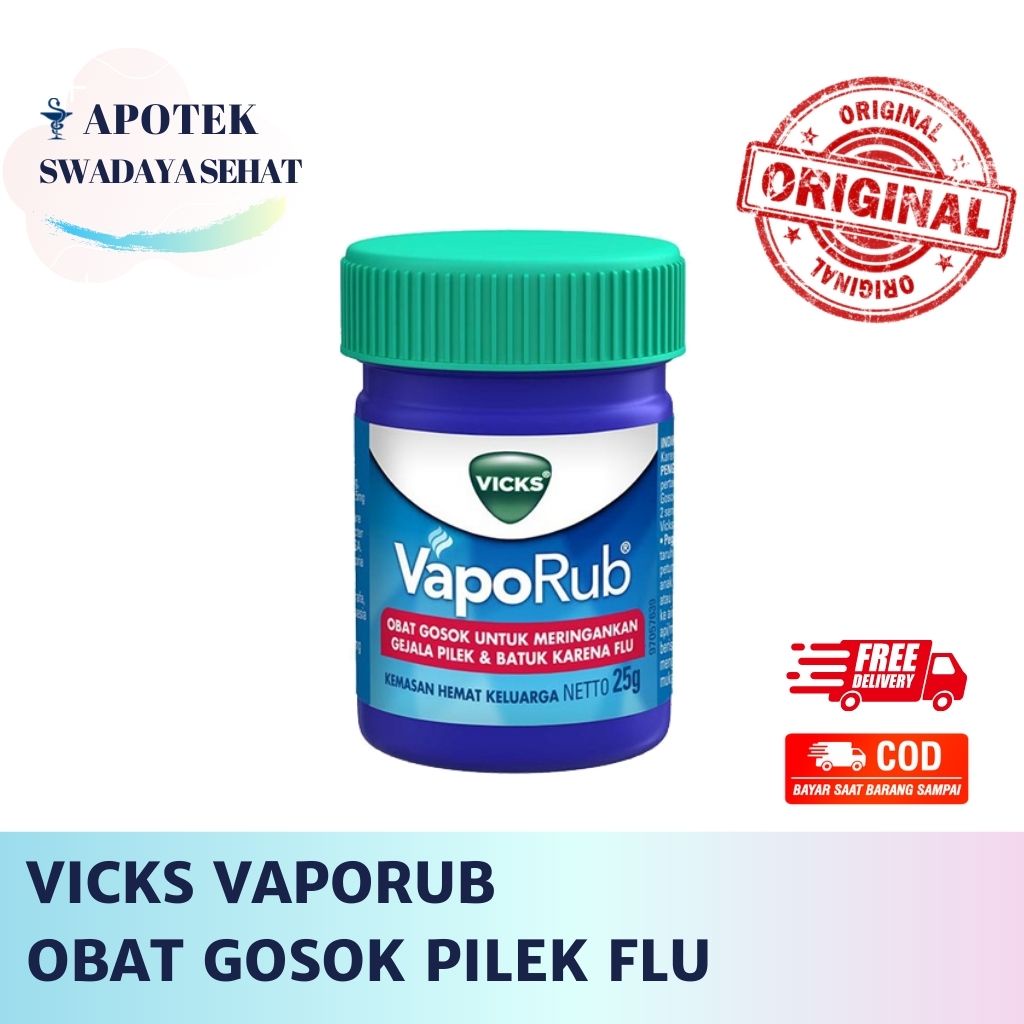 VICKS VapoRub 50 GR  - Obat Gosok Balsem Batuk Pilek Flu Tersumbat 25 GR - 10 GR