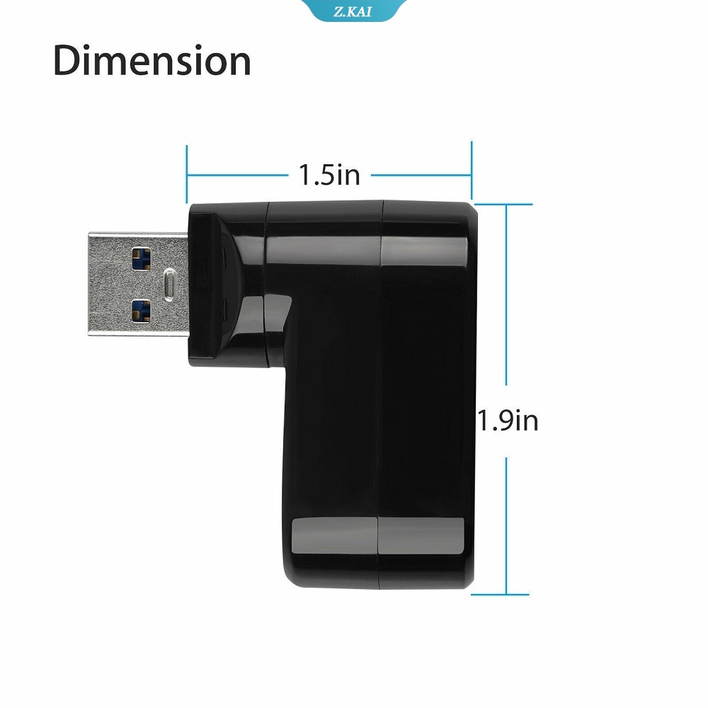 Hub Splitter 3 Port USB 3.0 Universal Mini Rotasi Kecepatan Tinggi Untuk PC Laptop MacBook Pro