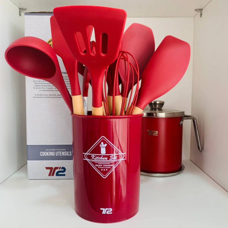 [Paket Bundling] Sutil Silikon & Oil Pot 1.7L / Spatula Utensil Silicone Kitchen TRITU