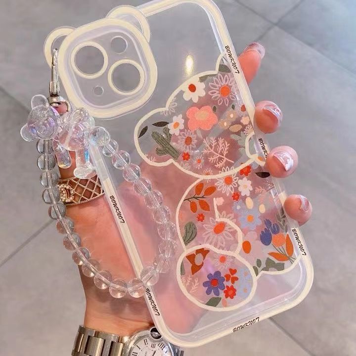 Soft Case Silikon Transparan Desain Telinga Beruang 3D Untuk iphone 14 13 Pro Max 11 Pro Max 12 XR X XS