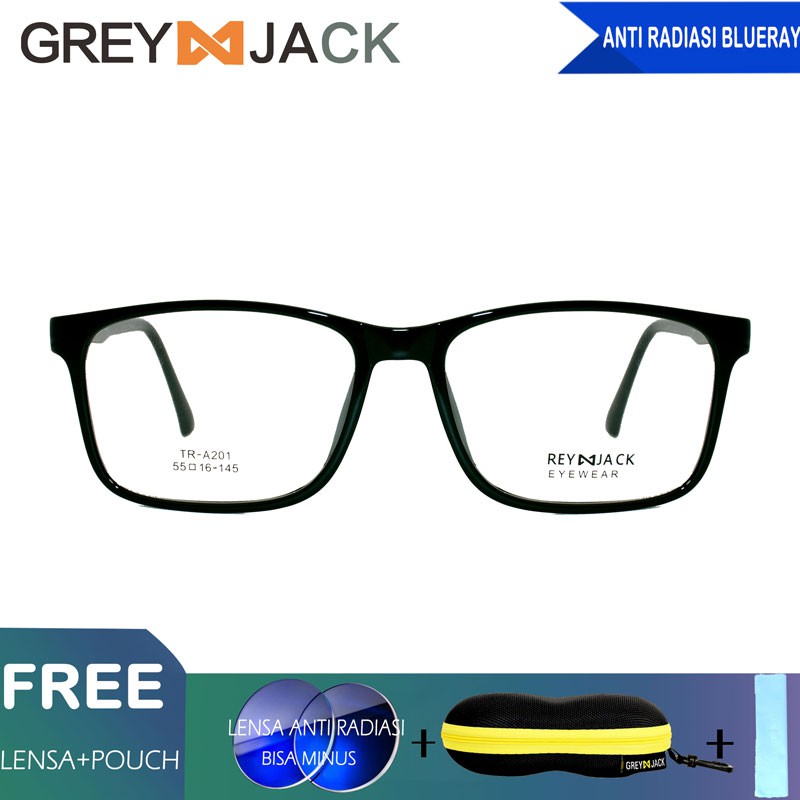 

Grey Jack Frame Kacamata Fashion TR90 Ringan / Pria & Wanita / A201