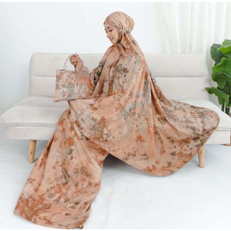 Mukena Parasut Premium / Mukena Traveling Dewasa Jumbo Murah Free Mini Pouch dan Mini Sajadah