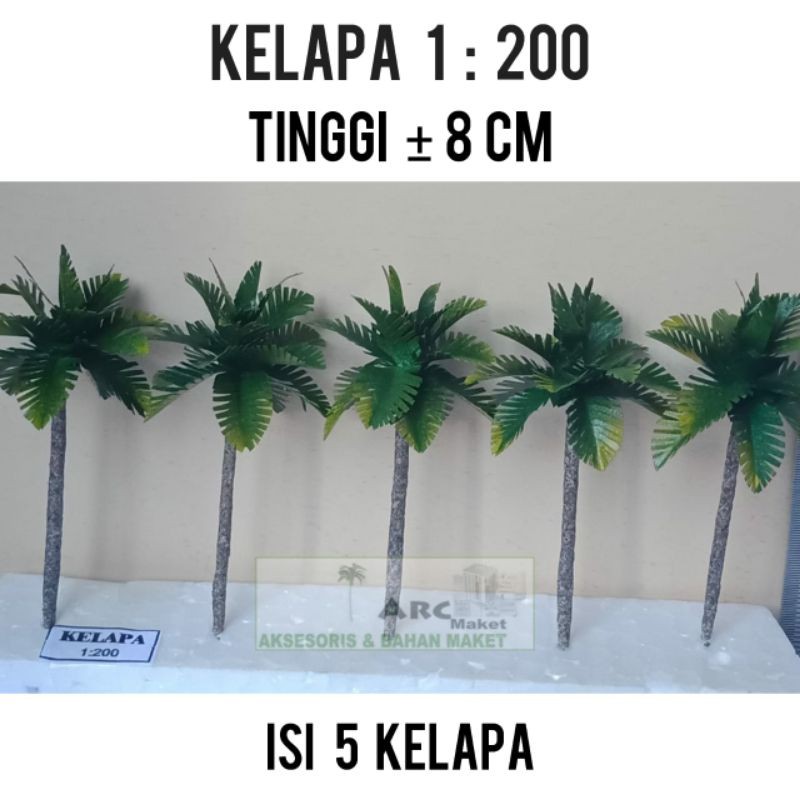 Maket / Miniatur Pohon Kelapa Skala 1:200 untuk Arsitektur