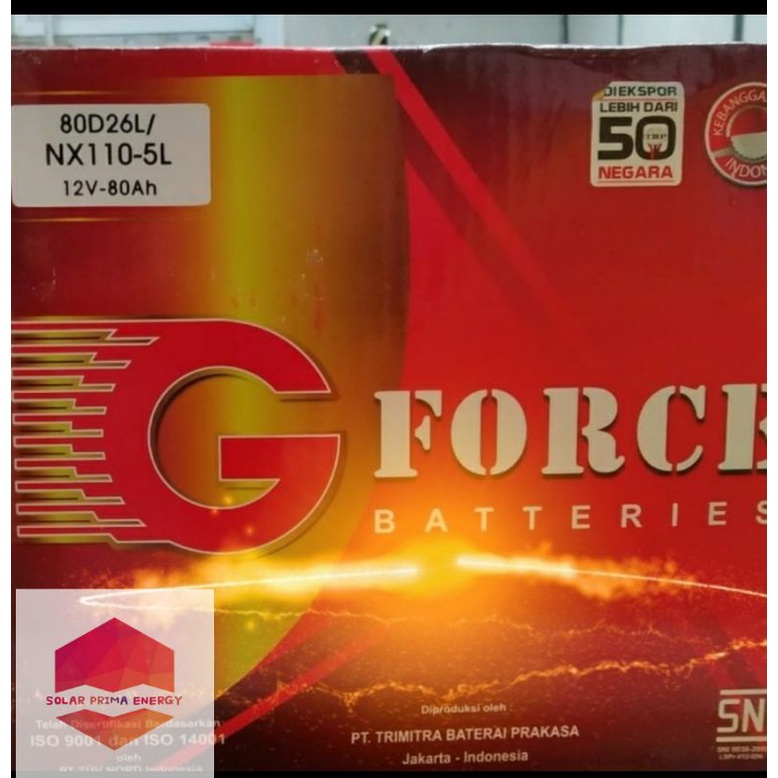 Aki mobil basah NX 110-5L G-Force basah 80D26L