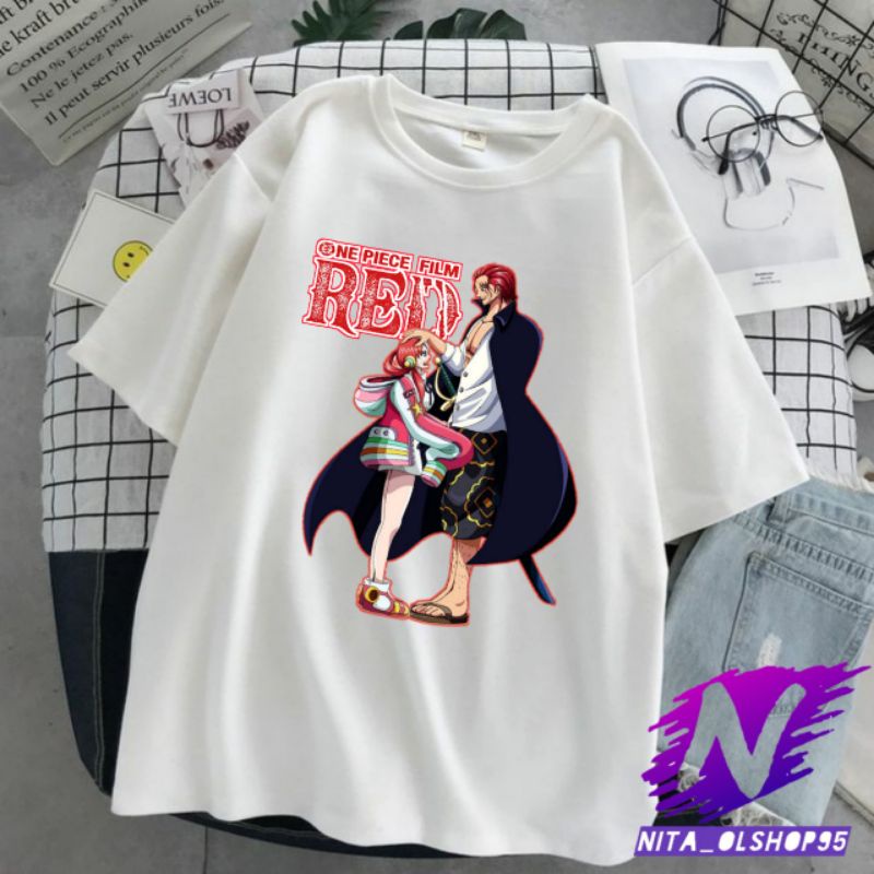 kaos anak film red baju one piece akagami dan uta