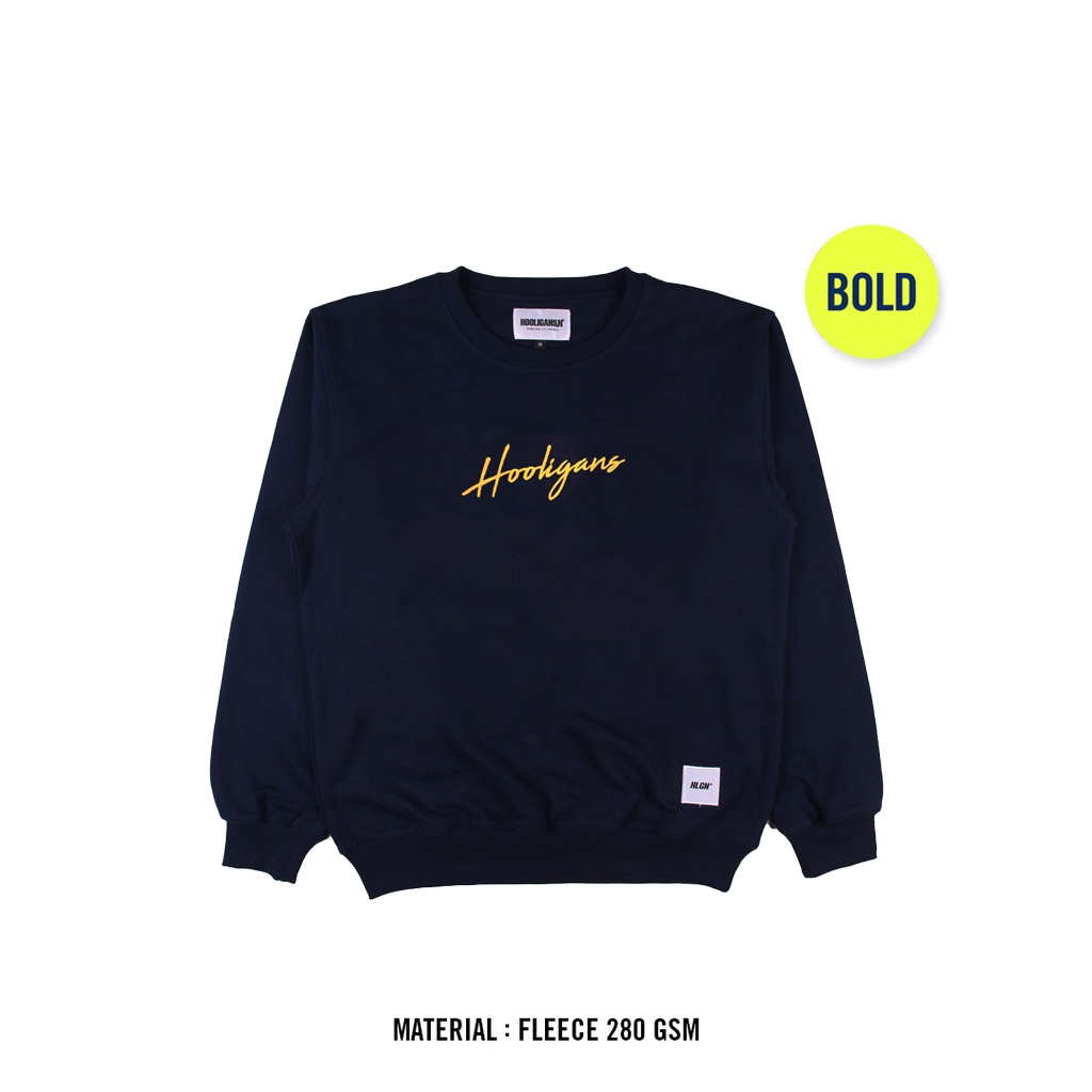 HOOLIGANS Sweater Crewneck Bold Sign - Navy