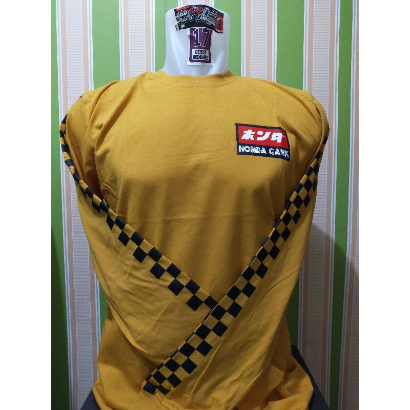 KAOS HONDA GANK KUNING LENGAN PANJANG
