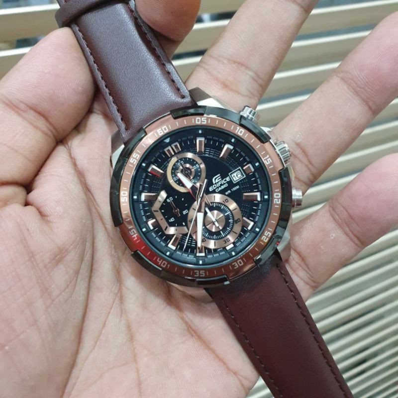 Casio Edifice EFR 539 Strap Leather Original Jam Tangan Pria