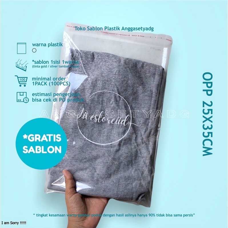 

PLASTIK OPP UKURAN 25x35 CM PACKAGING DENGAN SABLON
