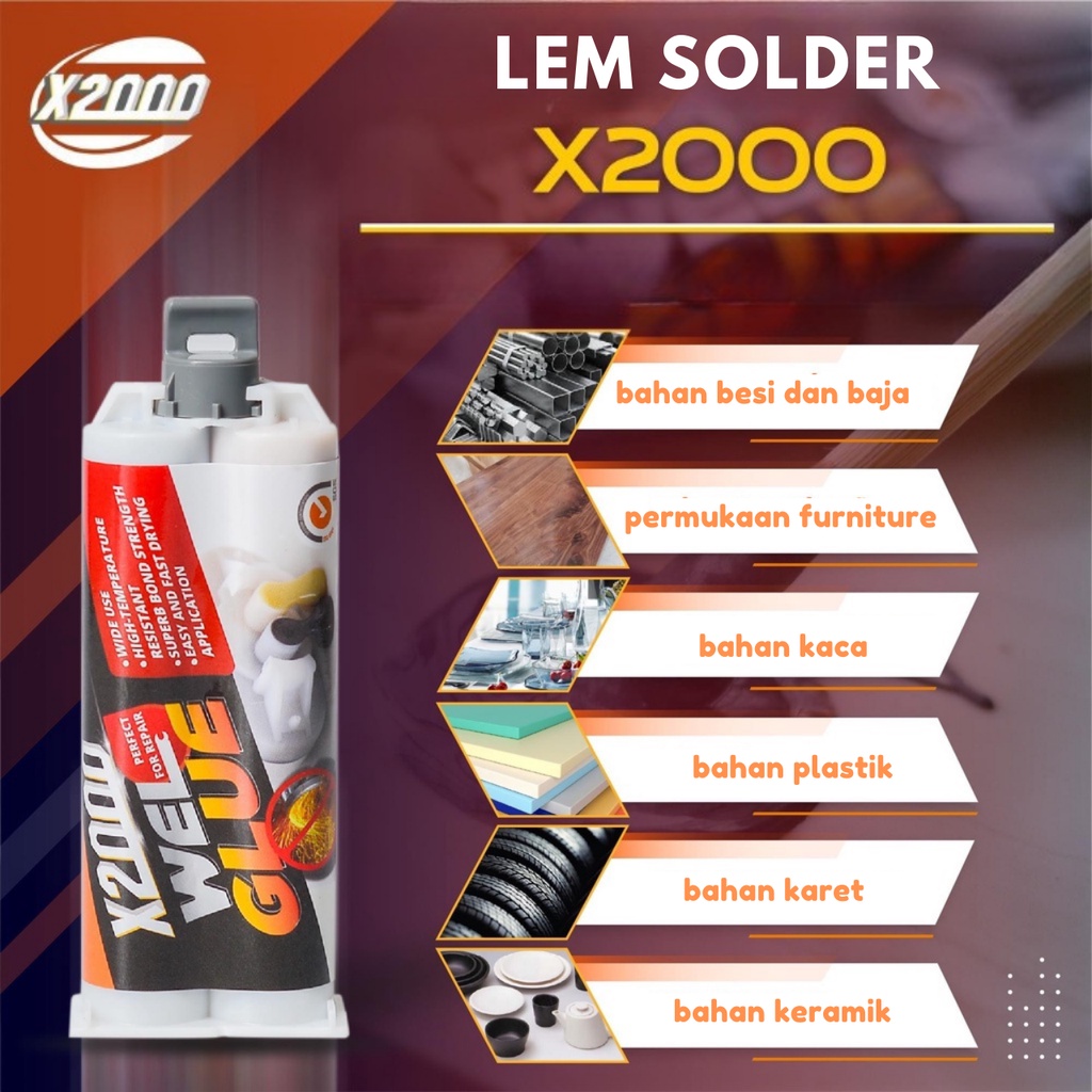 [BISA COD] Lem solder X2000  / lem besi / lem las Kuat Metal Casting Glue Penambal Besi Radiator /Tangki Air / Las / Pipa air Anti Bocor Tools Home Improvement