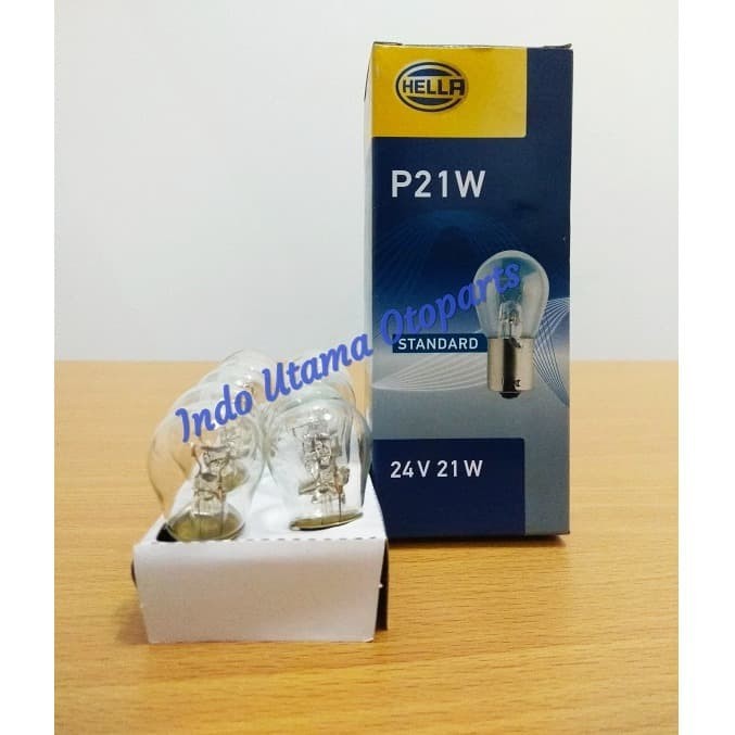 Bohlam Hella P21W 24V 21W Lampu Sen Mundur kaki 1 BA15S