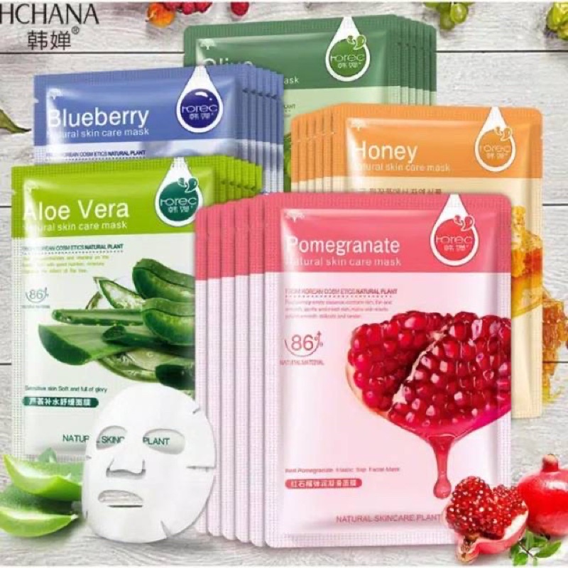 HCHANA SHEET MASK MASKER WAJAH SHEETMASK ROREC