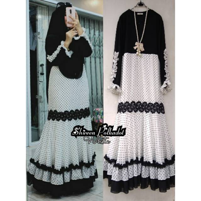 GAMIS MOTIF POLKA - SHIREEN POLKA BY ALDISA