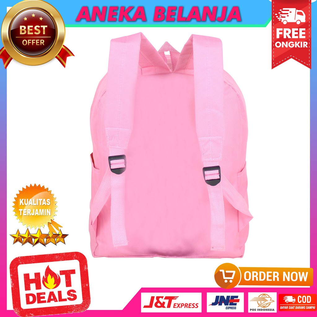 New Arrival Backpack Korean Stylish Khusus Cewek Phium Saku Tegak Pink Tas Multifungsi Keren Casual