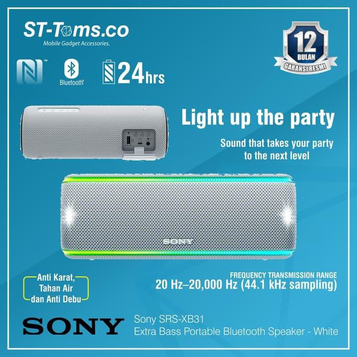 Dijual Sony SRS-XB31 / XB-31 Extra Bass Portable Bluetooth Speaker - White Murah