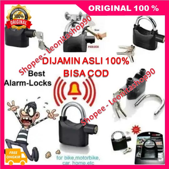 [BISA COD] Gembok Alarm Anti Maling Gembok Alarm Padlock 100% ASLI ORIGINAL