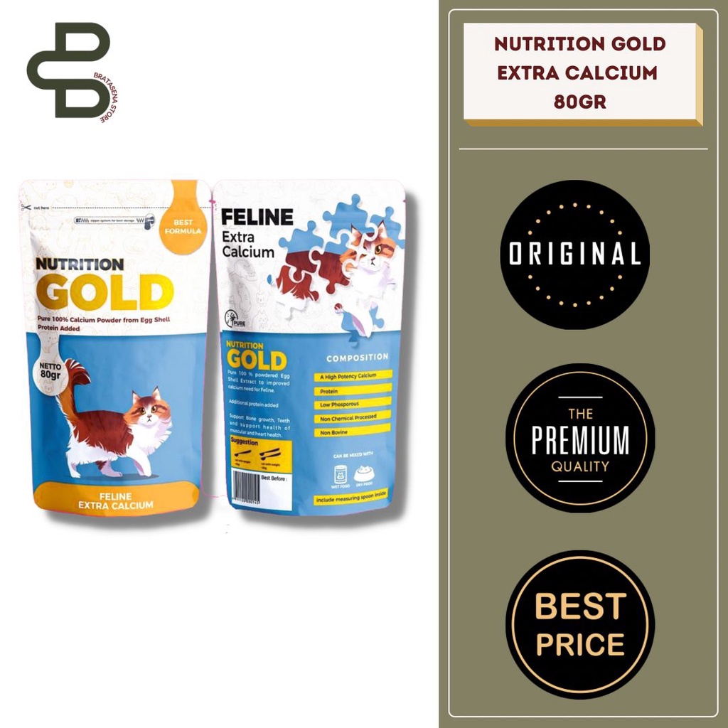 NUTRITION GOLD EXTRA CALCIUM // VITAMIN TULANG KUCING 80GR