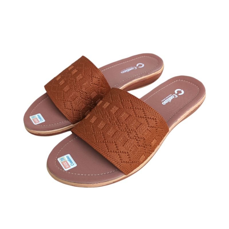 Sandal Wanita Slop Hak 5cm | Sandal Slop Wanita | Sandal Cewek | Sandal Wedges | Sandal Kulit Wanita