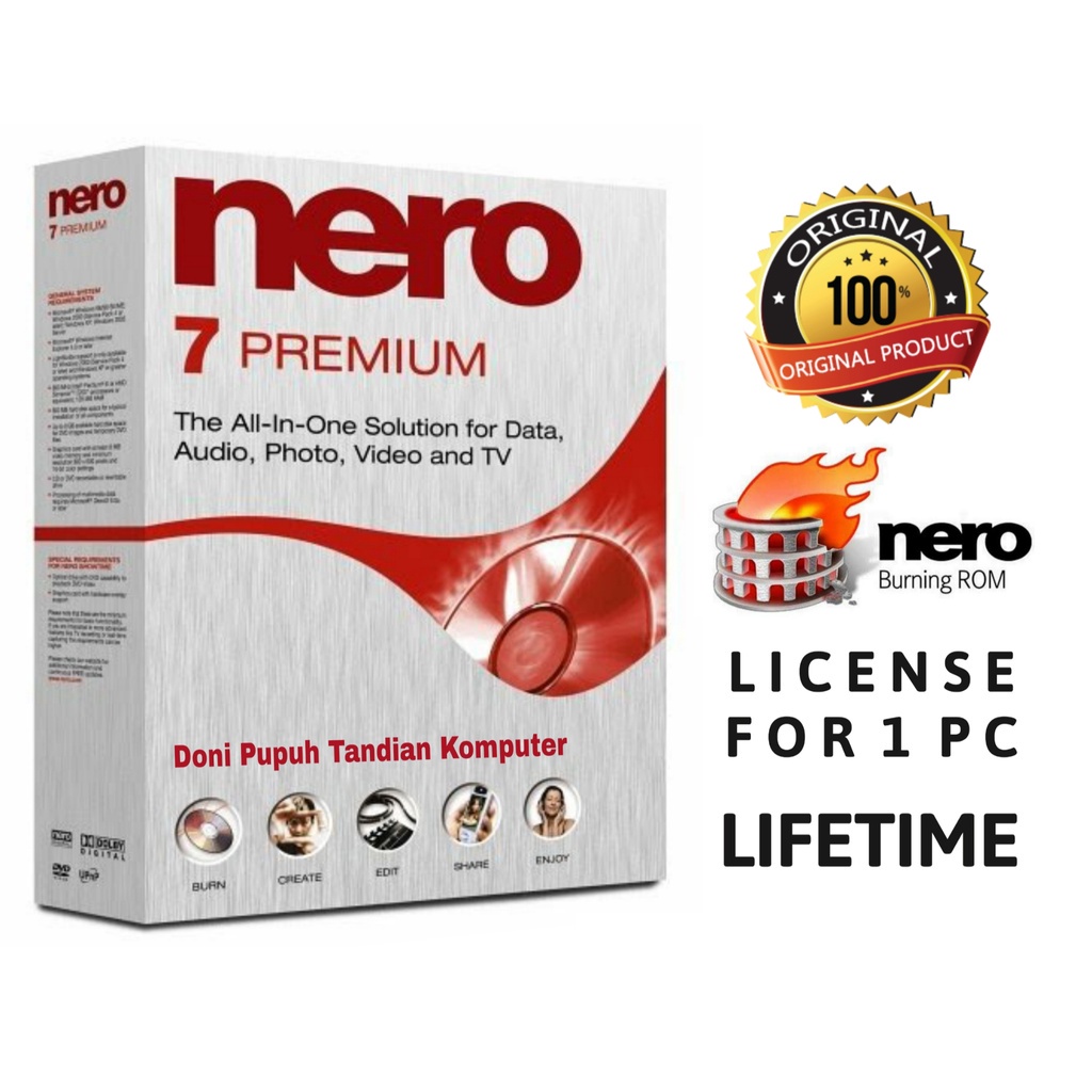 Nero Burning 7 Original License Lifetime