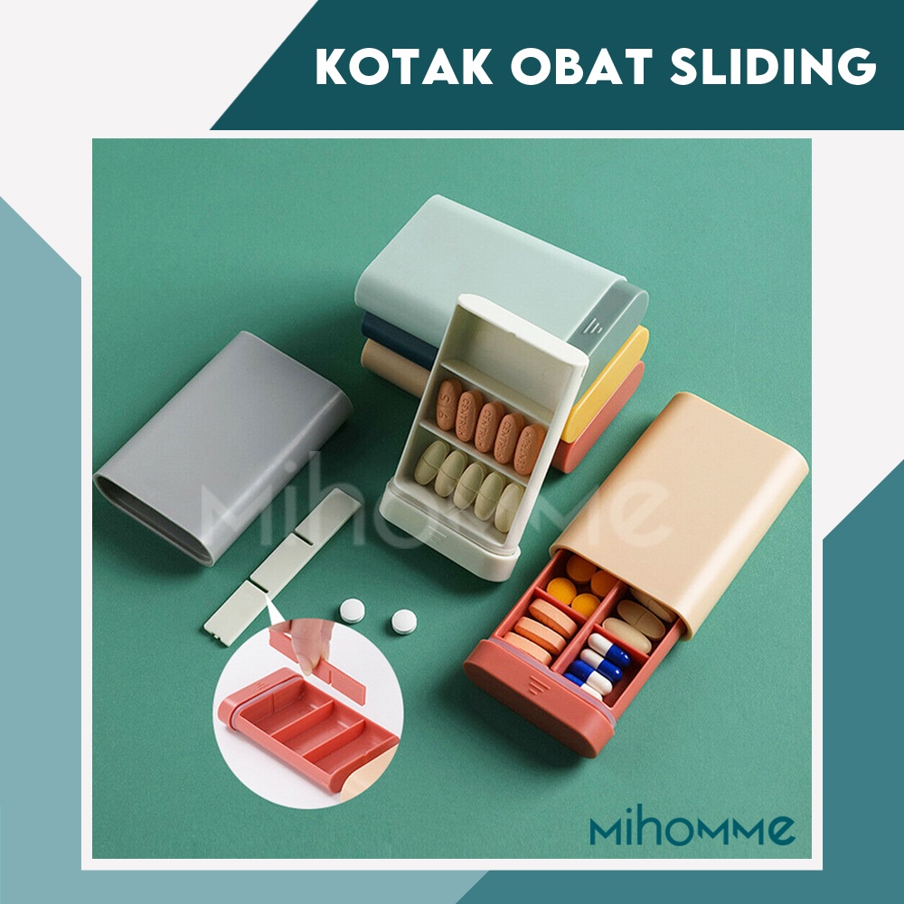 Kotak Obat Tempat Penyimpanan Storage Box Sliding 6 Sekat Portable