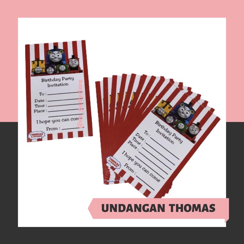 [TERMURAH ISI 10PCS] KARTU UNDANGAN ULTAH THOMAS // UNDANGAN THOMAS