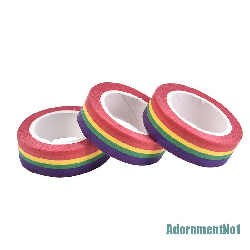 (AdornmentNo1) 10m / Roll Tape / Selotip Warna Pelangi Untuk Dekorasi Album Foto / Scrapbook