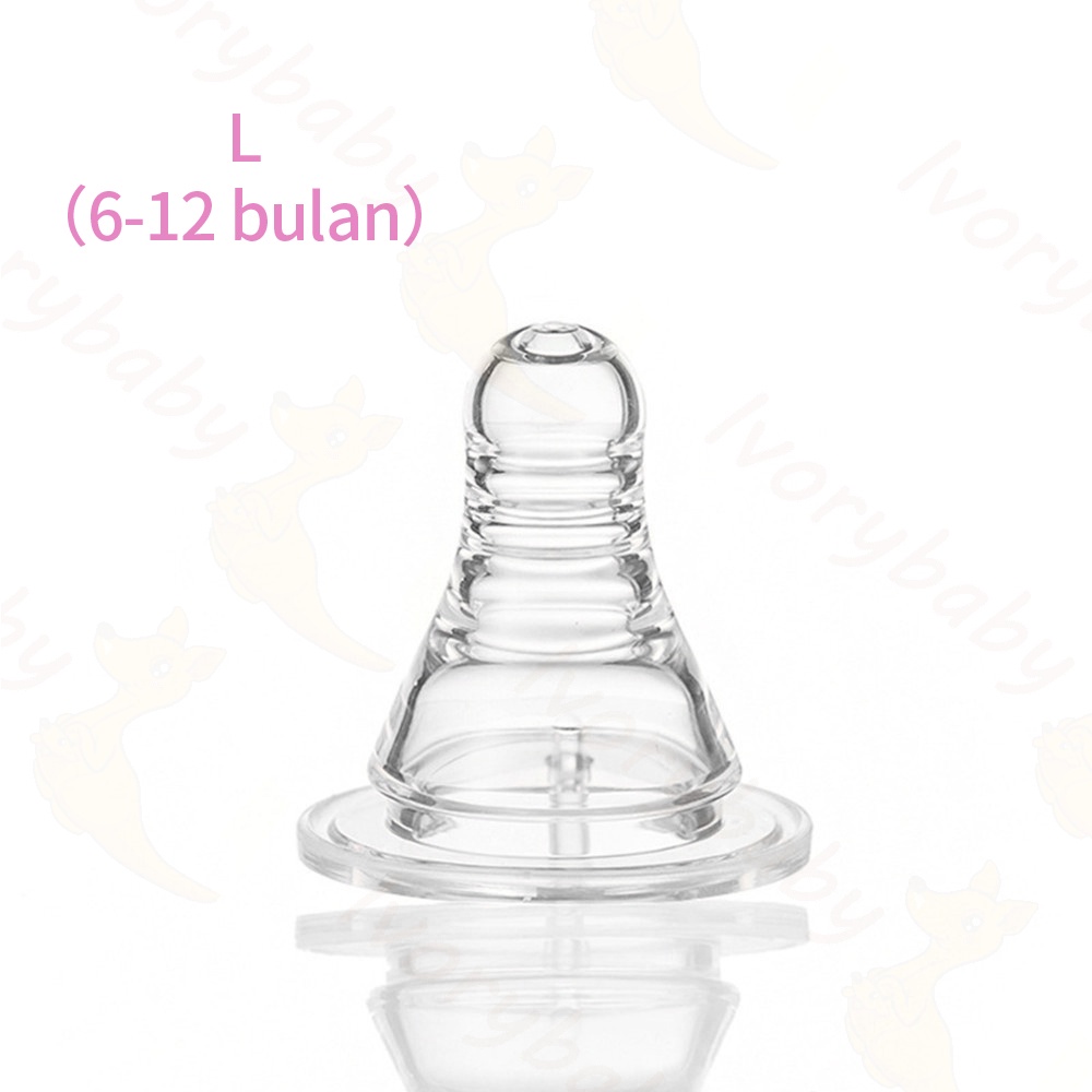 Ivorybaby Dot pigeon pengganti nipple dot bayi slim neck BPA free-L(6-12Bulan)