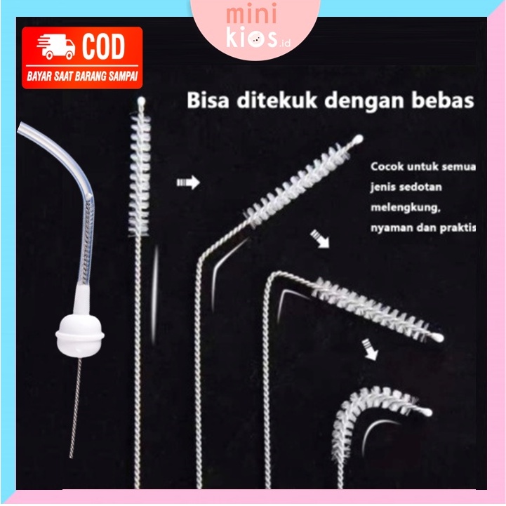 Sikat pembersih sedotan stainless Brush Straw 1pcs / Sikat Pembersih Sedotan Botol Minum Bayi