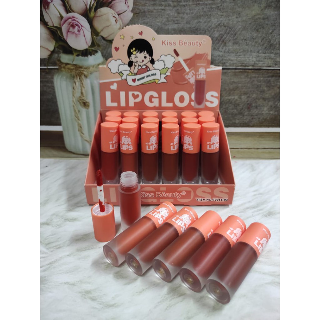 ( 6 PCS ) LIPCREAM KISS BEAUTY NUDE MINI LOVE LIPS GIRL 70056