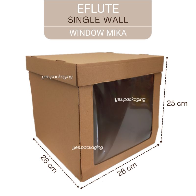 

[26x26x25cm] EFLUTE MIKA Box Dus Kotak Kemasan Cake Kue Pudding Roti Tart Hias Tinggi