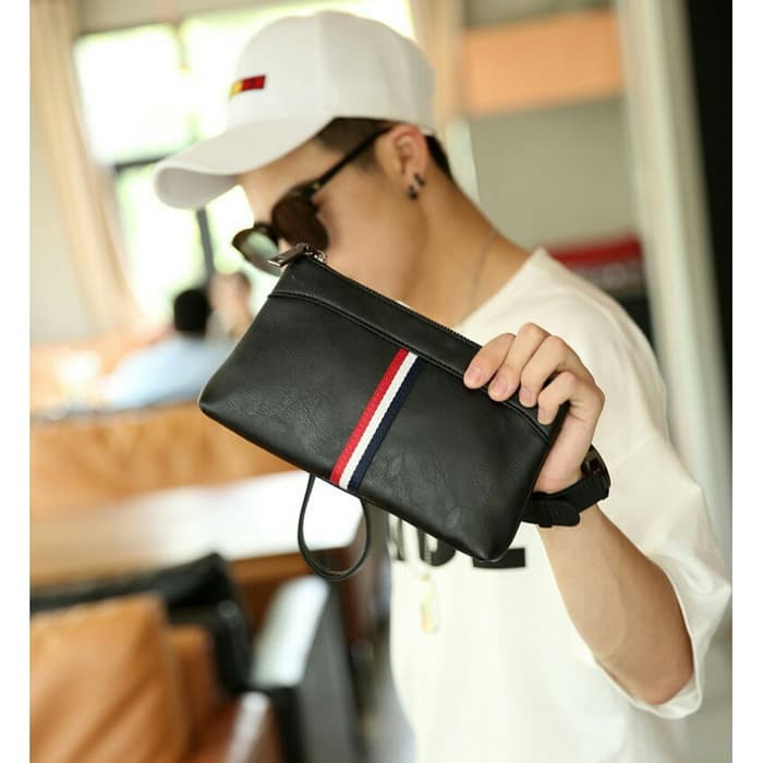 AT71 Hand Bag Pria Mini Import Murah Hand Bag Artch Pouchbag Vap N75W2 Tumi Triple Zip Clutch #01929