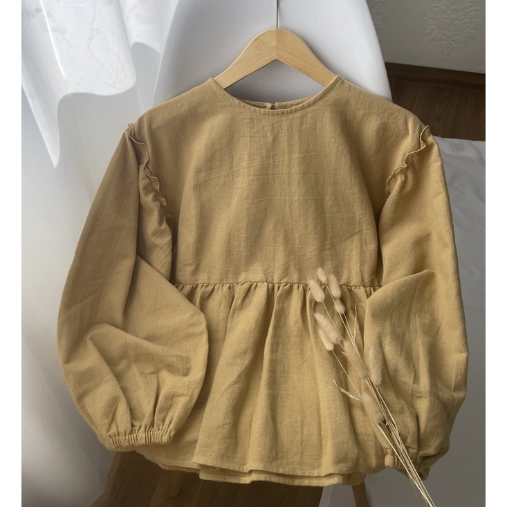 Alensa Blouse Atasan Wanita Casual-Sand