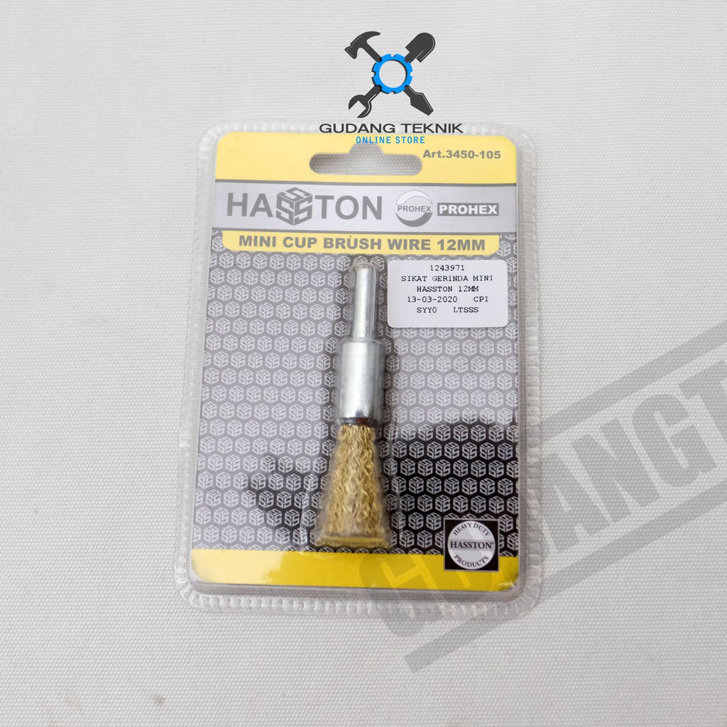 Sikat Gerinda Mini Prohex Hasston Model Tabung 12mm - Sikat Baja Hasston Prohex 12 mm 3450-105