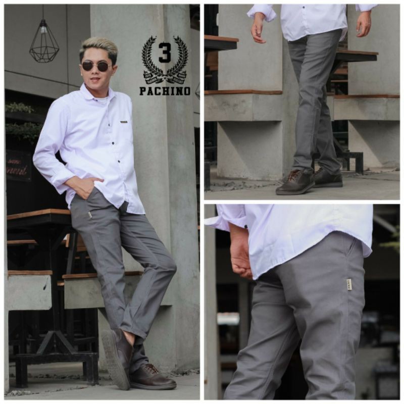 Celana Chino Panjang Pria Slimfit Katun Strecth Twill Melar Original Pachino Premium Distro