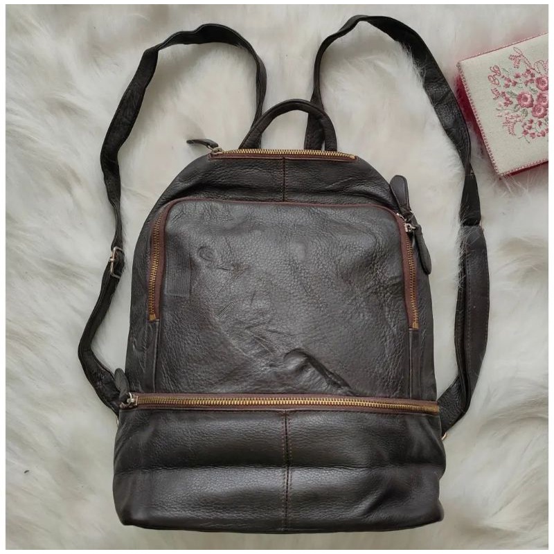 Espresso Leather Backpack preloved