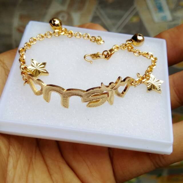 Gelang wanita / gelang titanium wanita anti karat / gelang tangan / gelang Nama MSI / gelang pria