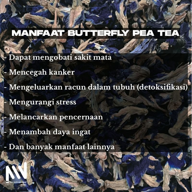 BUNGA TELANG KERING 10 gram/ WEDANG TELANG / TEH BIRU BUNGA TELANG / BUTTERFLY PEA FLOWER TEA