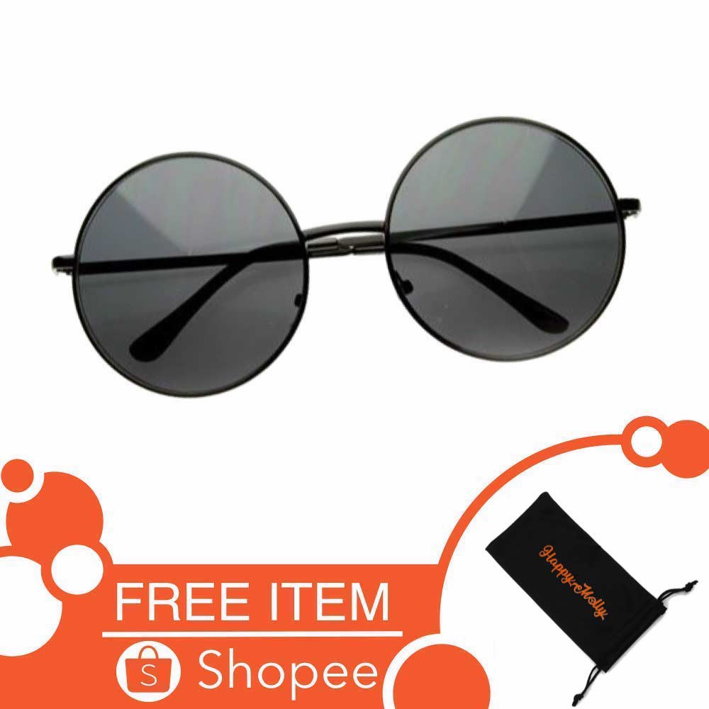 Anti UV Sunglasses [ Black-X ] Kacamata Pria &amp; Wanita - BULAT FREE SARUNG