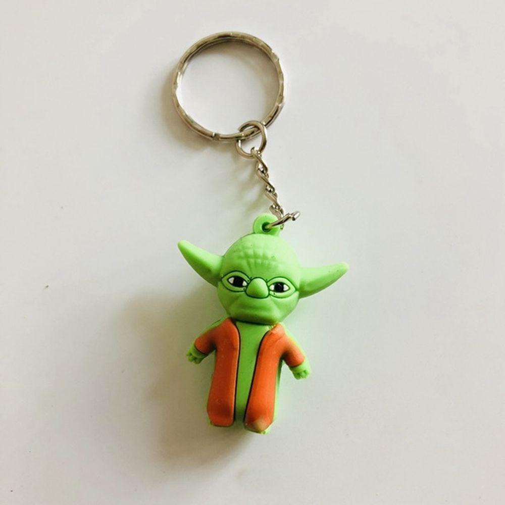 Agustina Star Wars Gantungan Kunci Aksesoris Interior Mobil Anak Hadiah 3D Mainan Anak Action Figure PVC Yoda Key Rings