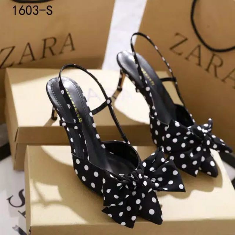 NEW ZARA HEELS POLKADOT  SIZE 39