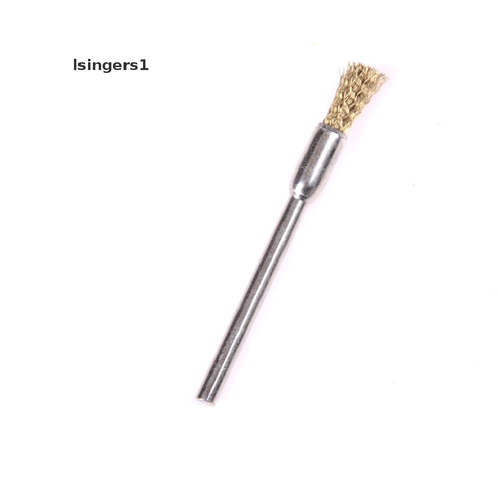 (lsingers1) 5pcs / Set Mata Bor Brush Kawat Kuningan Shank 3mm X 5mm Untuk Poles / Pembersih