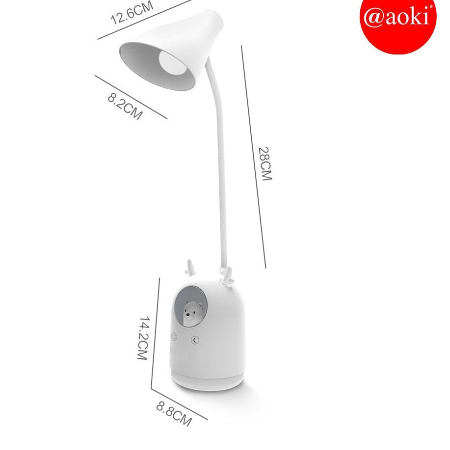 AOKI Lampu belajar bear rainbow tricolour sentuh 3warna ak 6105 Putih